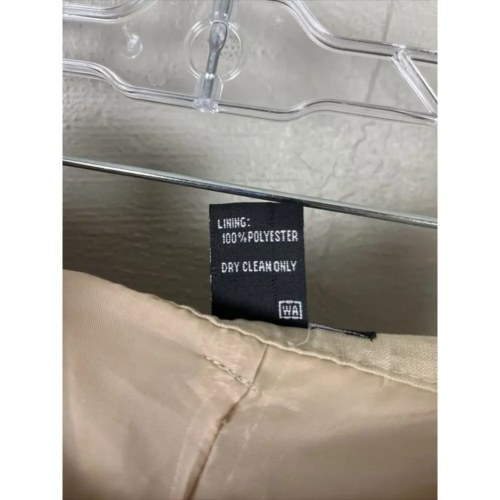 GOD BODY COLLECTION Linen Pants Mens 38 Khaki Flat Front Straight Fit